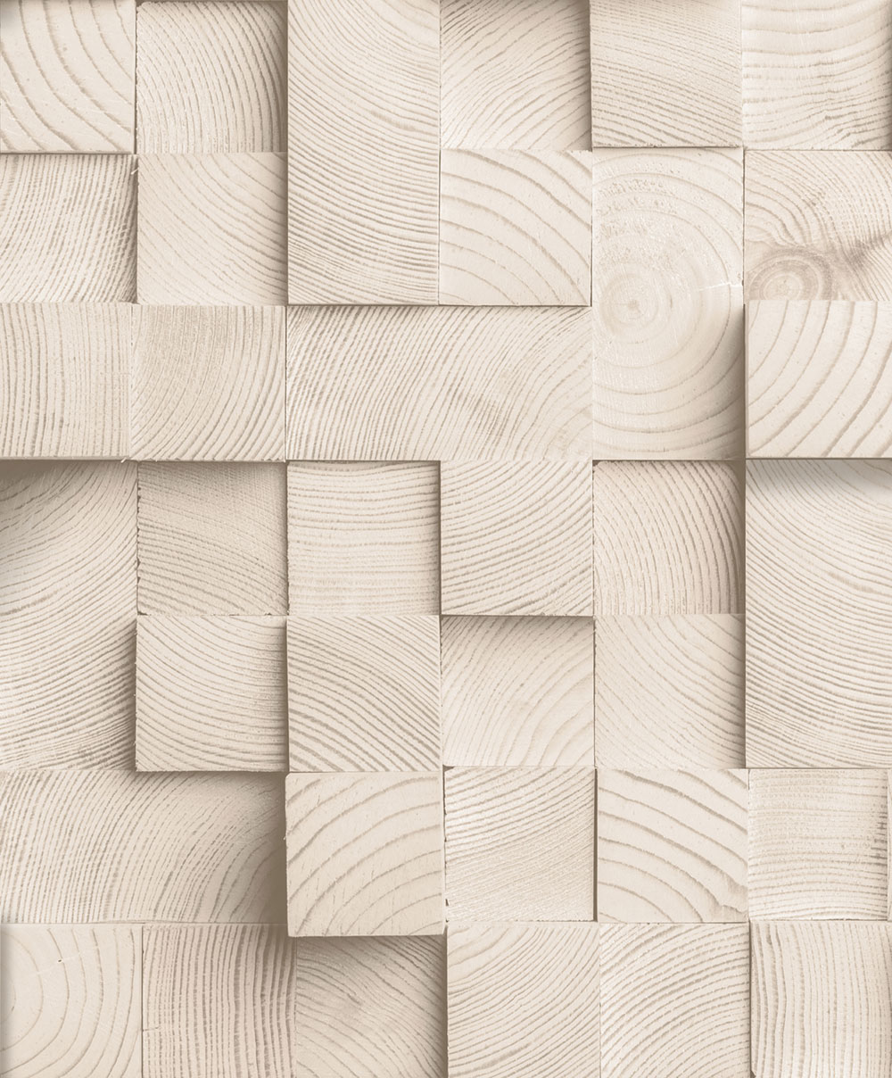 3D-Tapete in beiger Holzpaneel-Optik, M80107, Artifice, Ugépa