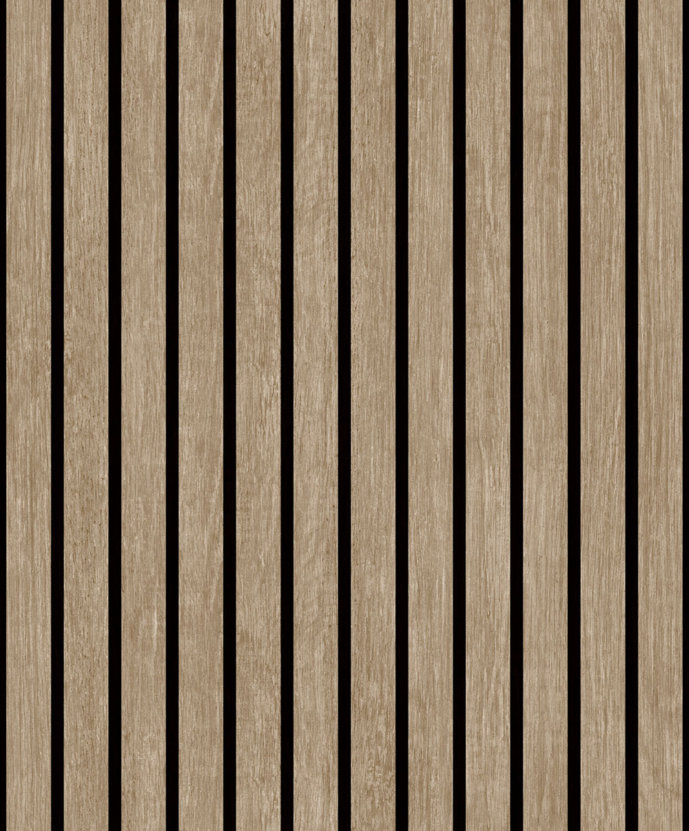 3D-Tapete in brauner Holzoptik mit Brettern und Lamellen, M80208, Artifice Brut, Ugépa