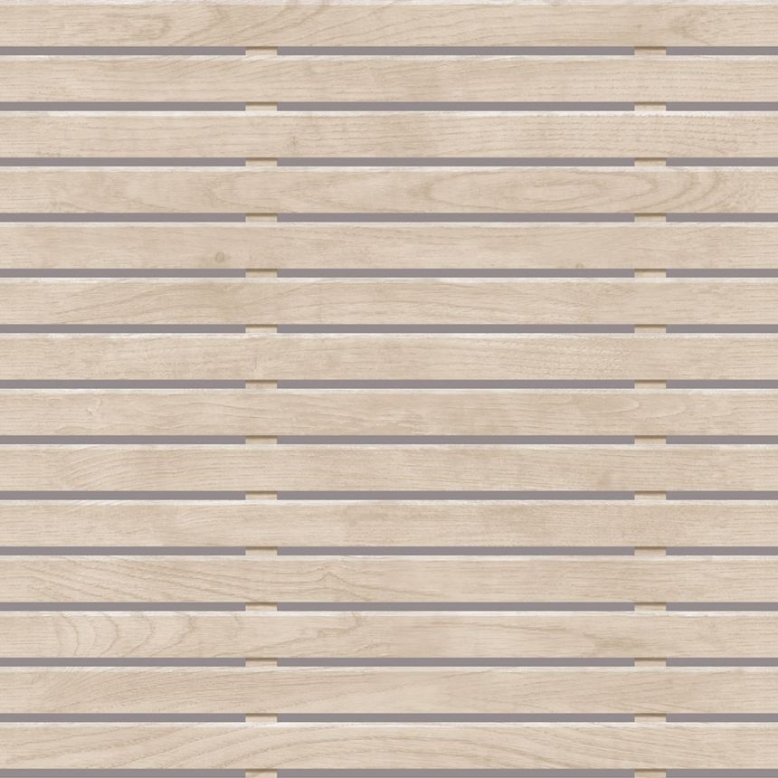 3D-Tapete in beiger Holzoptik mit Lamellen, M80607, Artifice, Ugépa