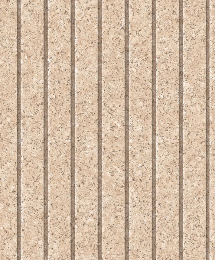 Tapete in beiger Korkoptik mit Streifen, M75307, Brut, Ugépa