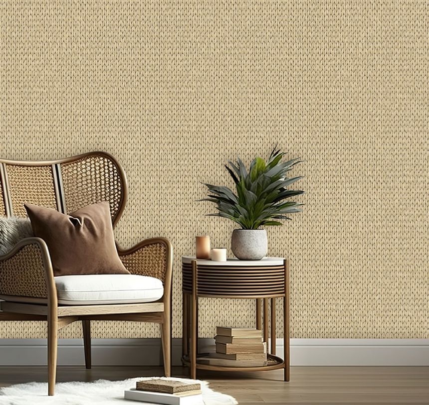 3D Vliestapete, beige, Matt-Imitat, M78417, Brut, Ugépa
