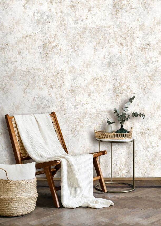 Vliestapete, grau-beige, Marmor, M78597D, Brut, Ugépa