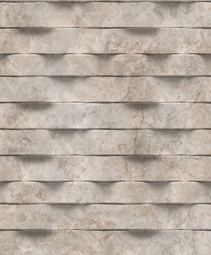 Vliestapete, braungrau, 3D Marmorverkleidung, M79998D, Brut, Ugépa