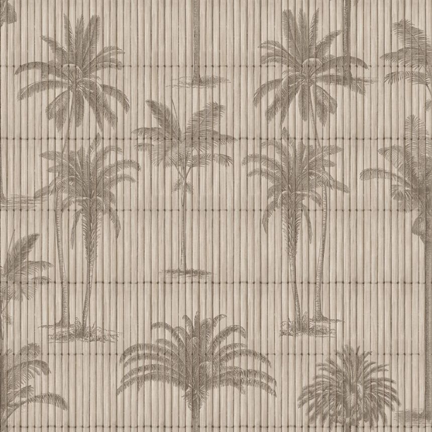 Tapete mit Palmenmotiv in graubeige, M68707, Nomade, Ugépa