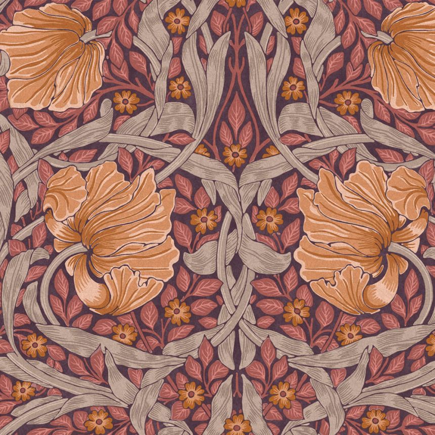 Vliestapete, lila, Blumen, 124239, William Morris At Home
