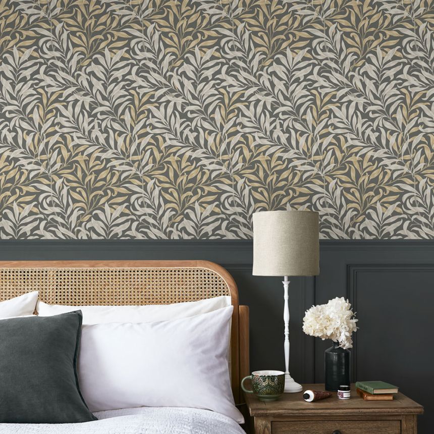 Vliestapete, graubeige, Zweige, 124244, William Morris At Home