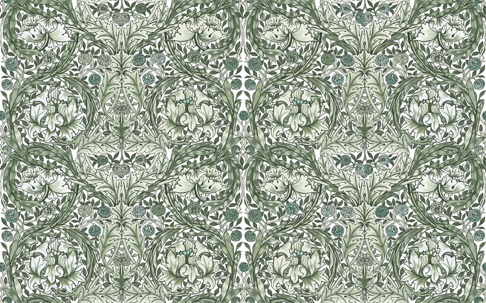Vlies-Fototapete, grün, Blumen, 125418, William Morris At Home