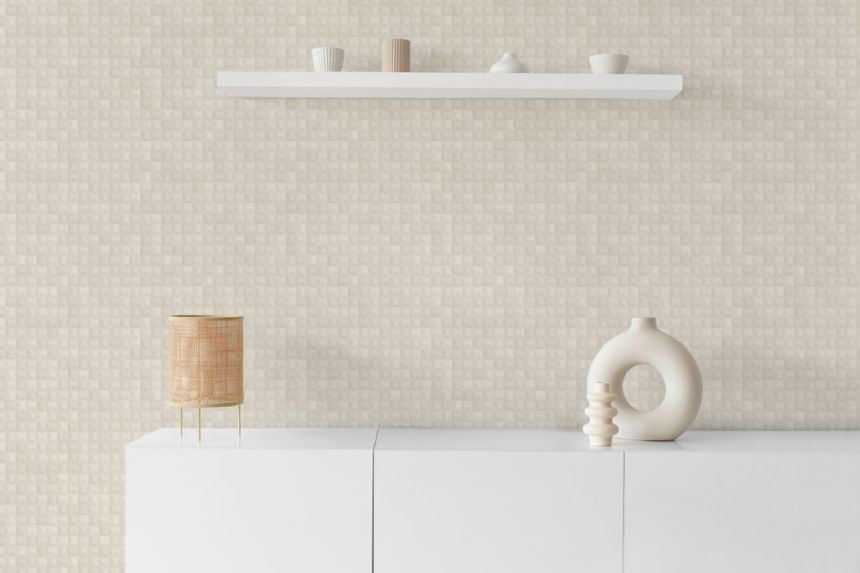 Luxuriöse geometrische Vliestapete, creme, Z15520, Mini Trend, Zambaiti Parati