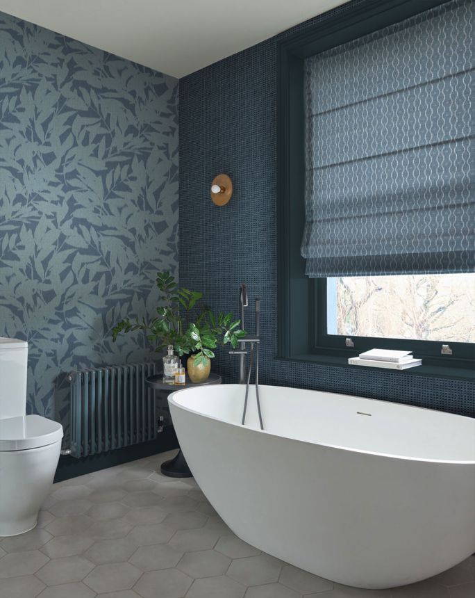 Vliestapete, blau, Mattenimitat, 124096, Utopia, Graham Brown Premium
