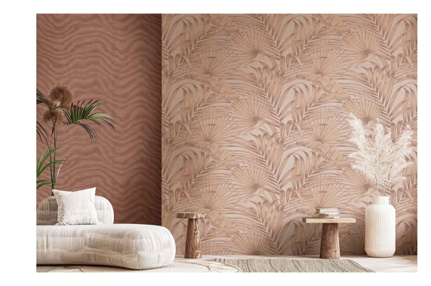 Luxuriöse Vliestapete, braun-gold, Blätter, 42204, Aura, Cristiana Masi by Parato