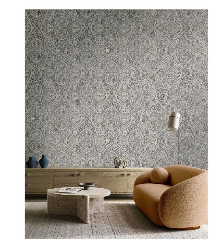 Luxuriöse Vliestapete, grau-beige, Barock, 42212, Aura, Cristiana Masi by Parato