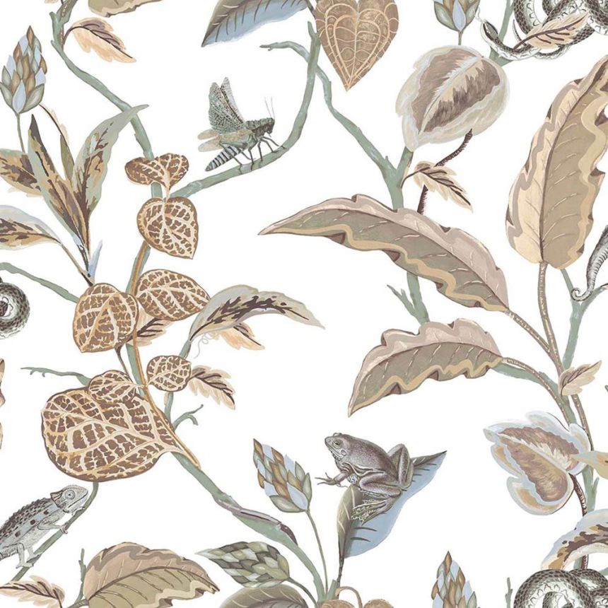 Vliestapete, braun-blau, Blätter, 15506, Botany House, Cristiana Masi by Parato