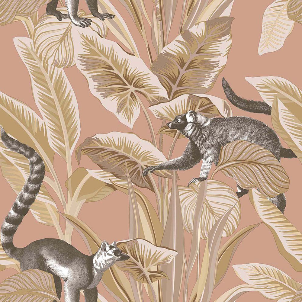 Vliestapete, rosa, Blätter, Tiere, 15534, Botany House, Cristiana Masi by Parato
