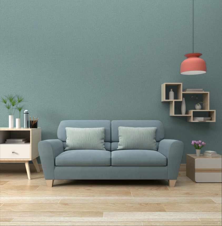 Vliestapete, blau, Stoffimitat, 340641, Linen Look, Eijffinger