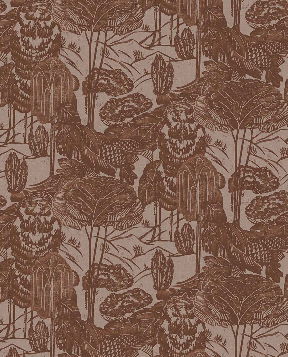 Vliestapete, braun-rot, Blätter, Bäume, 340544, Groovy, Eijffinger
