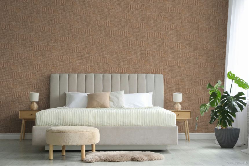 Vliestapete, braun-rot,  Stoffimitat, 340582, Groovy, Eijffinger