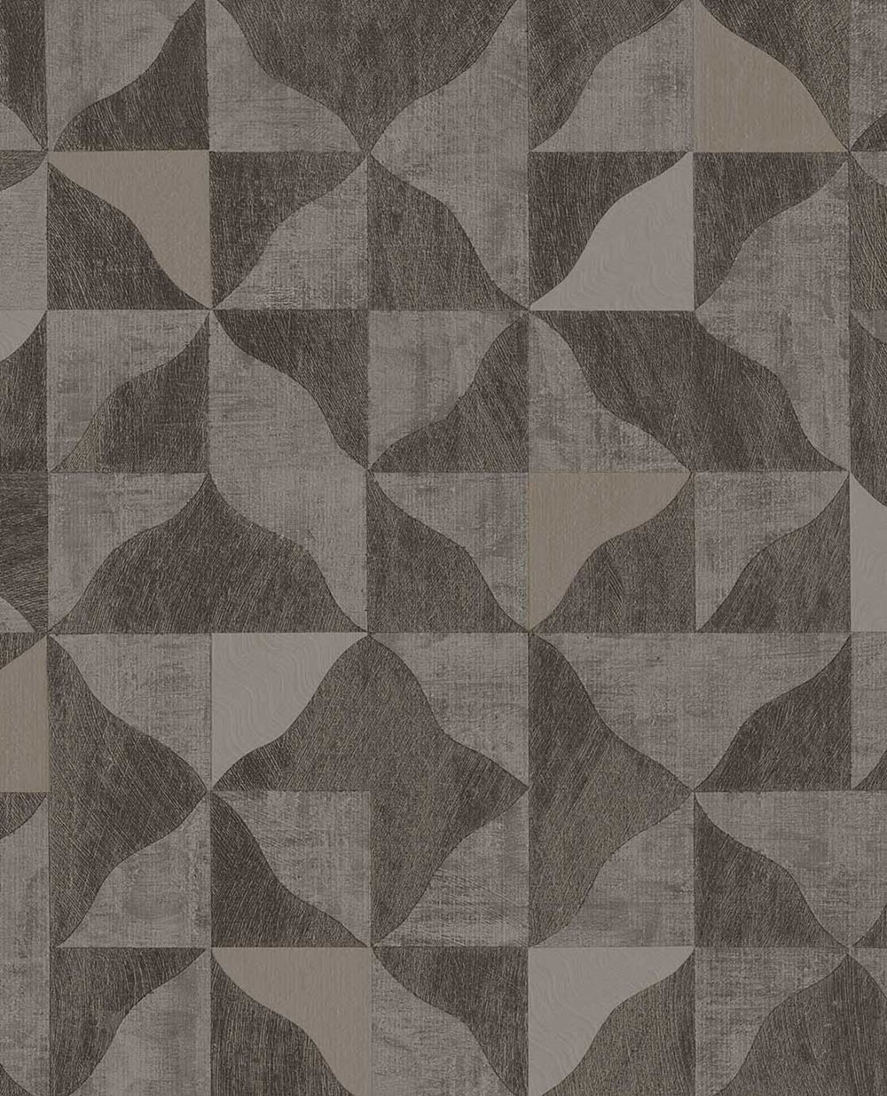 Geometrische Vliestapete, braun-grau, 340324, Sensory Eijffinger