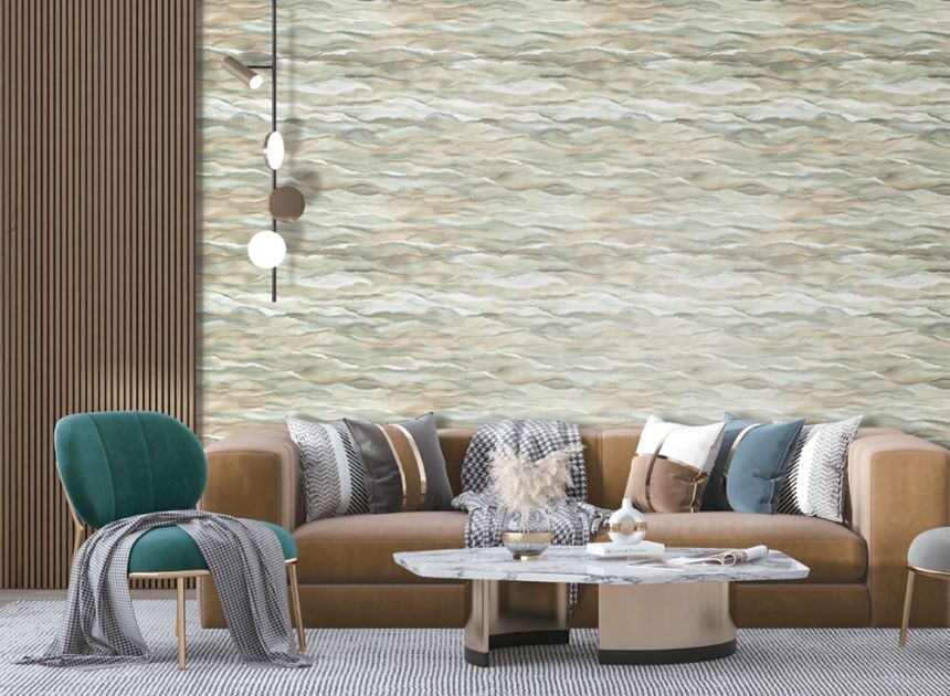 Vliestapete, weiß-grau, Wellen, Marmor, SA524041, Santa Fe, Design ID