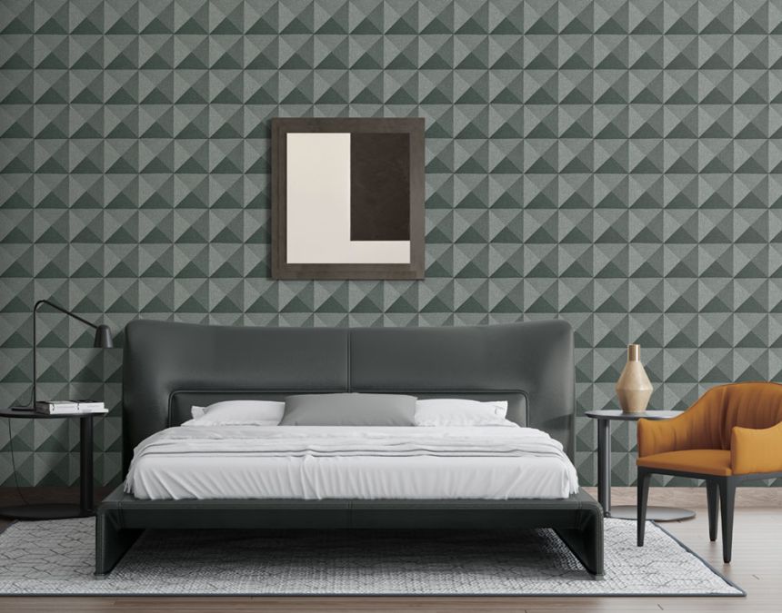 Geometrische Vliestapete, grau-schwarz, SA524105, Santa Fe, Design ID