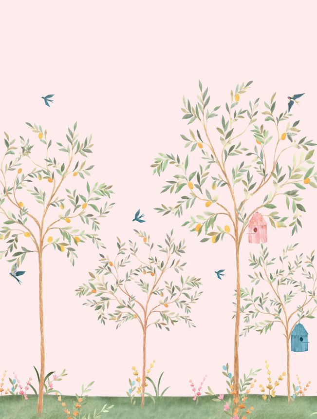 Kinderfototapete, rosa, Bäume, CW6121-1, Cute Walls, Decoprint