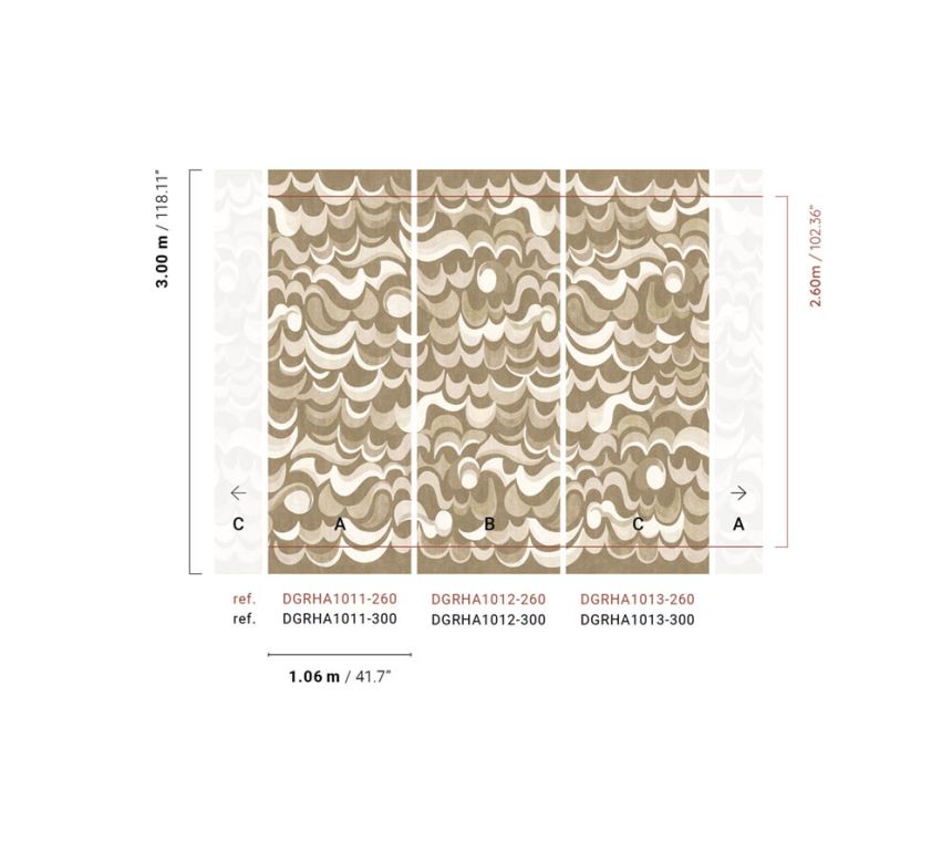 Vlies-Fototapete, braun-beige, Wellen, DGRHA1012-300, Rhapsody, Masureel
