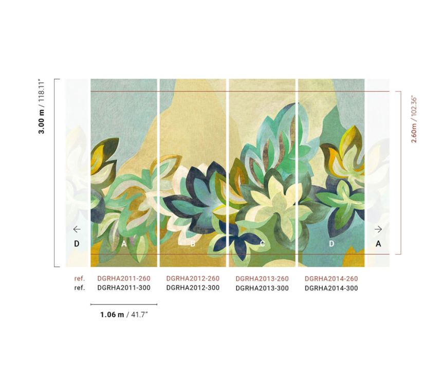Vlies-Fototapete, grün, Blumen, DGRHA2011-260, Rhapsody, Masureel