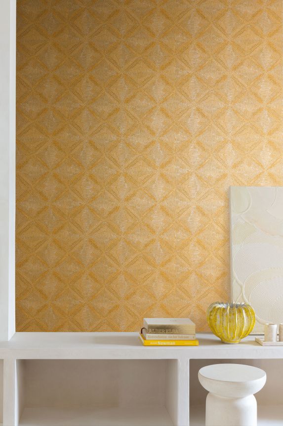 Geometrische Vliestapete, beige, Ethno, AMA103, Amani, Masureel