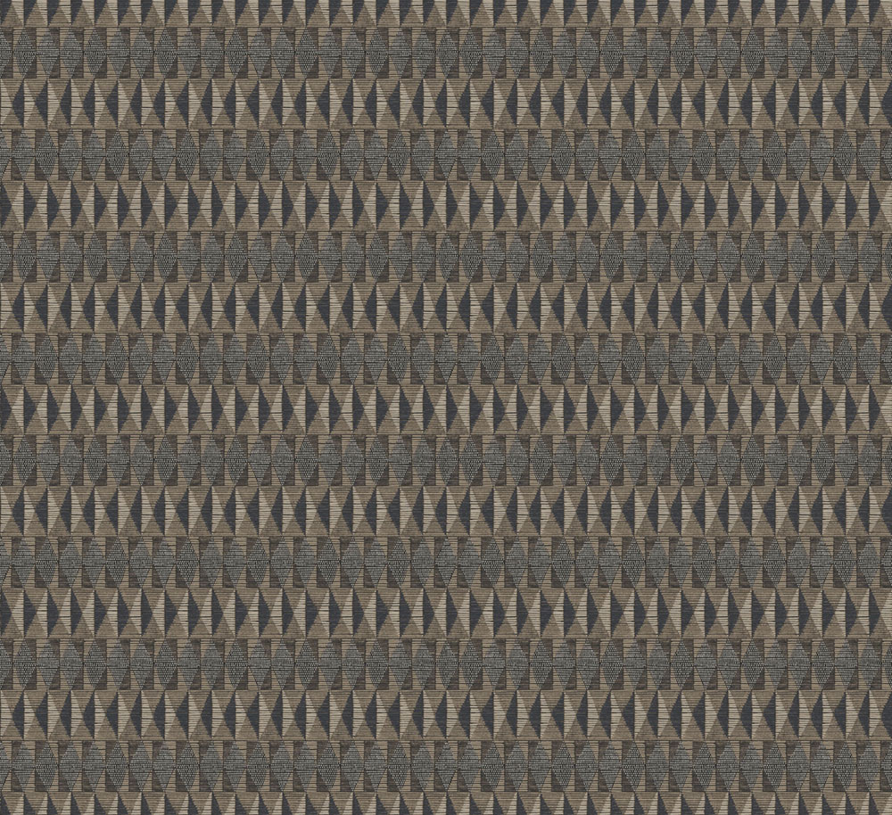 Geometrische Vliestapete, braun-schwarz, Ethno, AMA204, Amani, Masureel