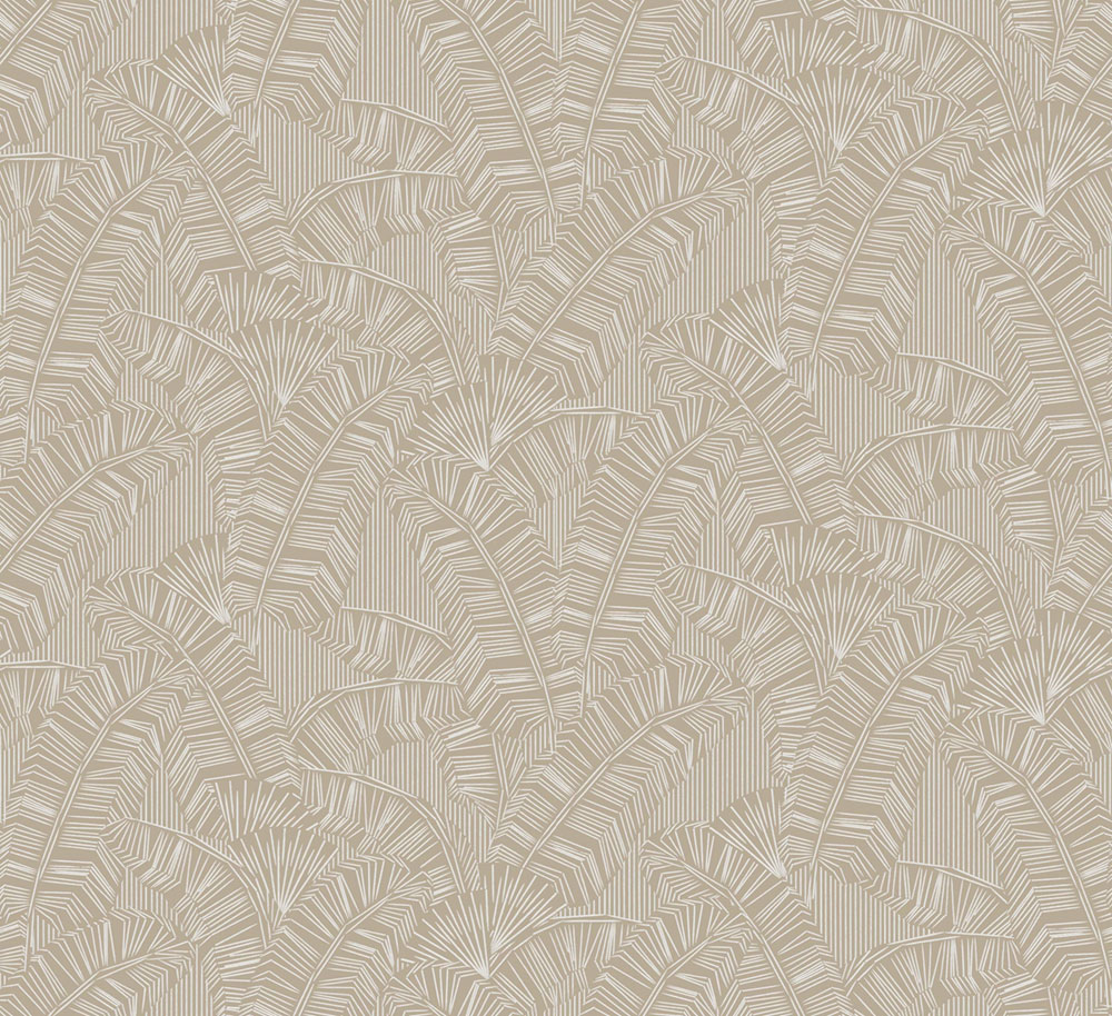 Vliestapete, beige, Blätter, AMA401, Amani, Masureel