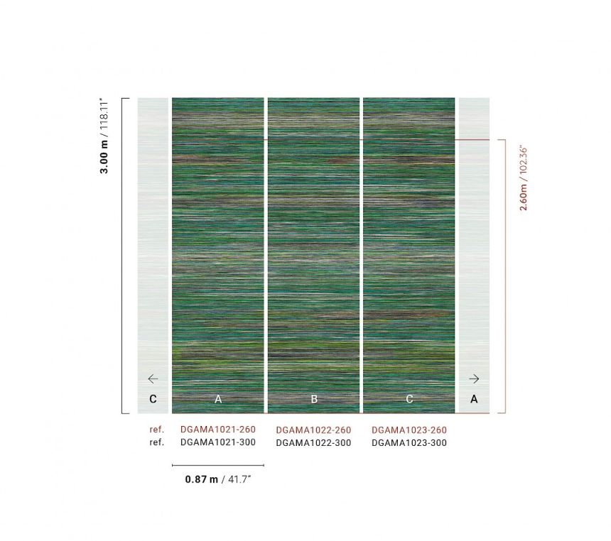 Vlies-Fototapete, grün, Matt-Imitat, DGAMA1023-300,  Amani,  Masureel