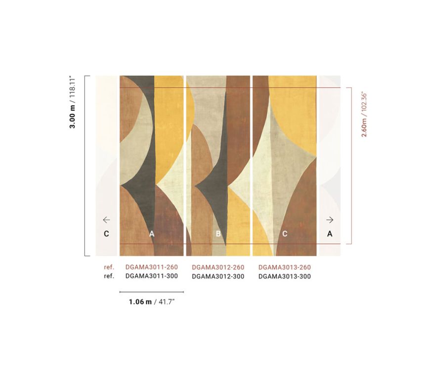 Geometrische Vlies-Fototapete, braun, DGAMA3013-260,  Amani,  Masureel