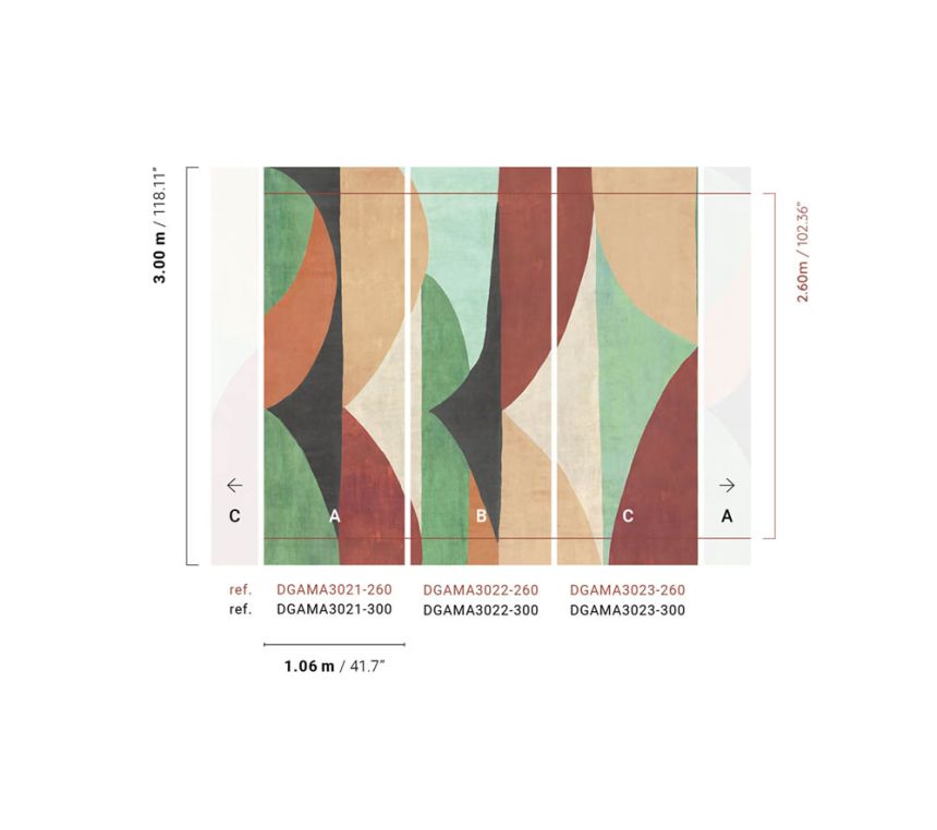Geometrische Vlies-Fototapete, grün-braun, DGAMA3023-260, Amani, Masureel