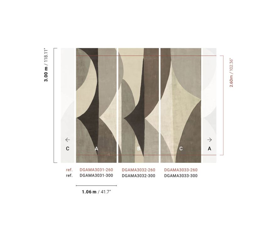 Geometrische Vlies-Fototapete, grau, DGAMA3031-300, Amani, Masureel