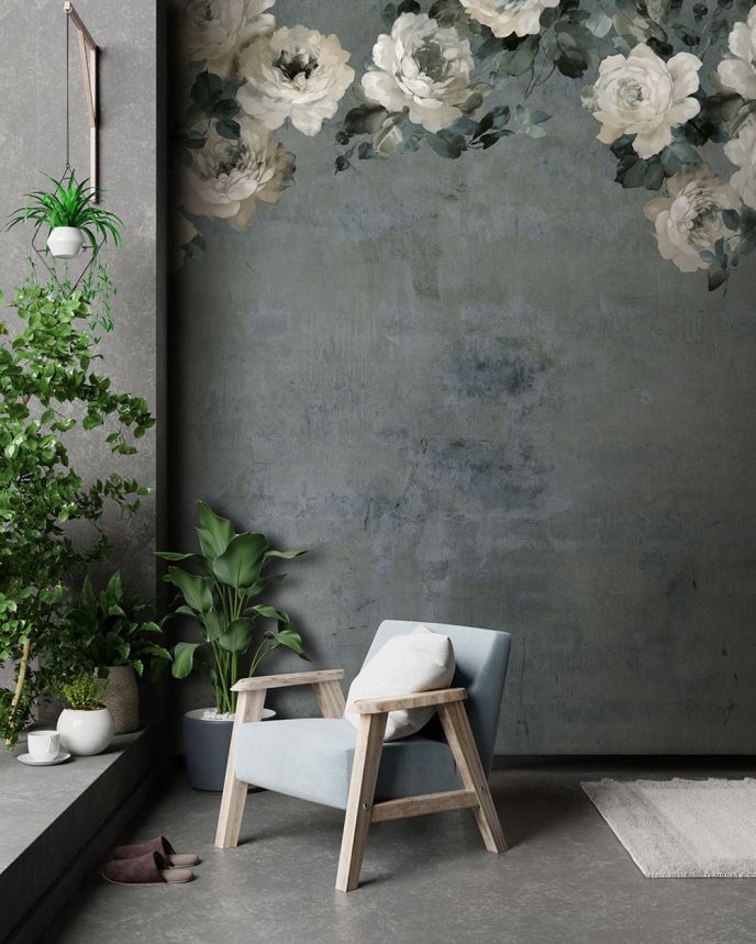 Vlies-Fototapete, blau-grün, Blumen, FW4023-6, Feature Walls, Decoprint