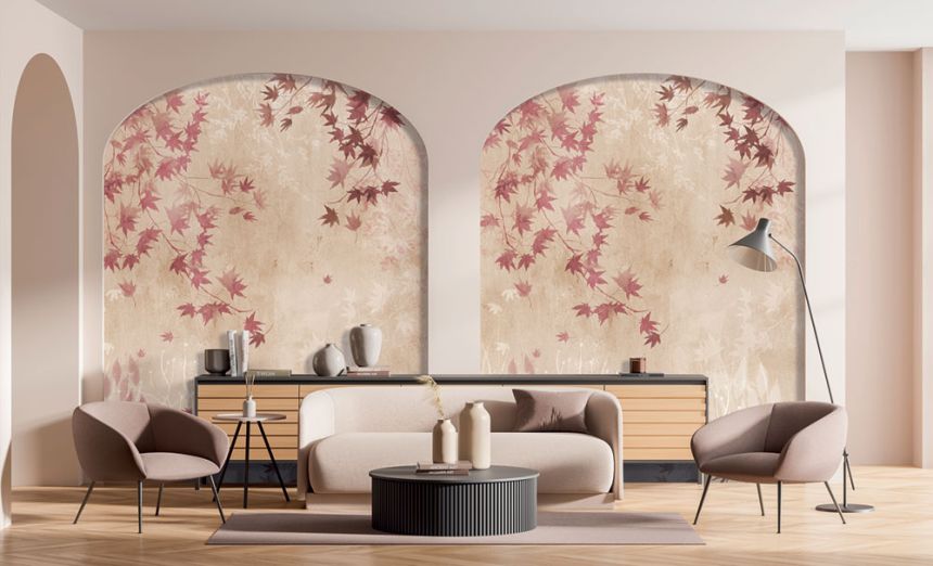 Vlies-Fototapete, beige, Zweige, Blätter, FW4026-1, Feature Walls, Decoprint