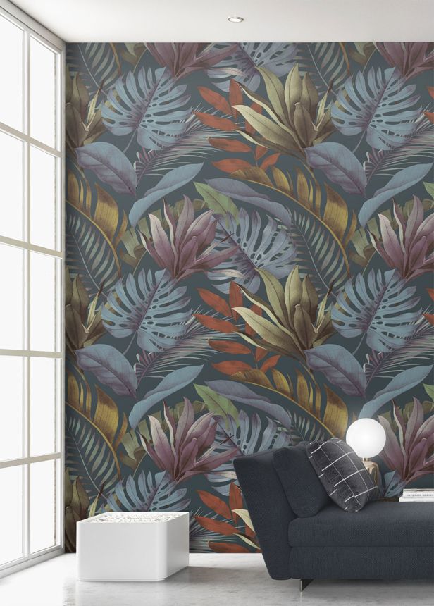 Vlies-Fototapete, blau-braun, Blätter, FW4059-5, Feature Walls, Decoprint