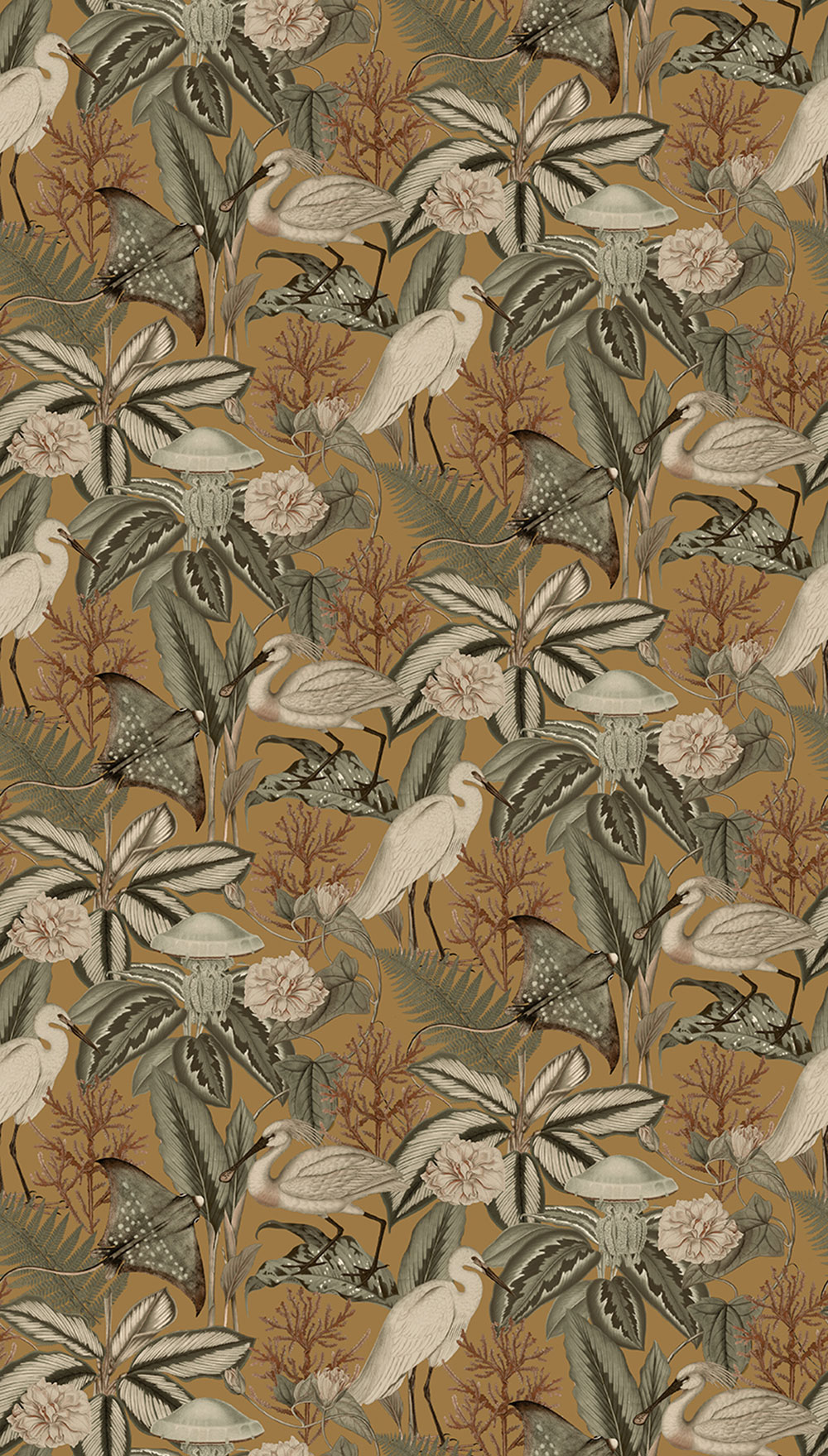 Vlies-Fototapete, braun, Vögel, Blätter, FW4061-6, Feature Walls, Decoprint