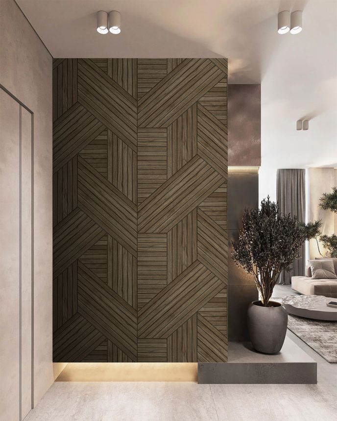 Bildtapete in brauner Holzoptik mit Lamellen, FW4036-3, Feature Walls, Decoprint