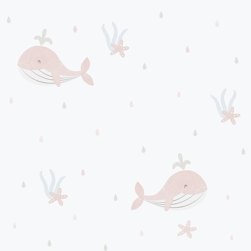Kinder Vliestapete, rosa, Wale, 281-1, Enzo,  ICH Wallcoverings