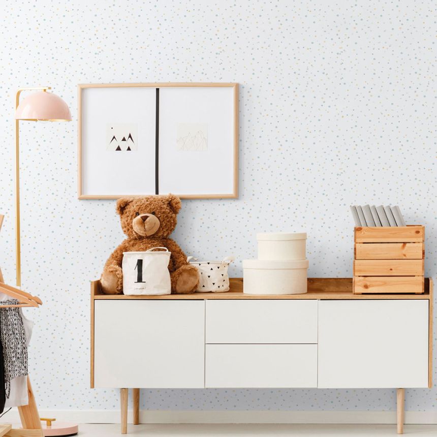 Kinder Vliestapete, blau, Punkte, Sprenkel, 289-2, Enzo,  ICH Wallcoverings