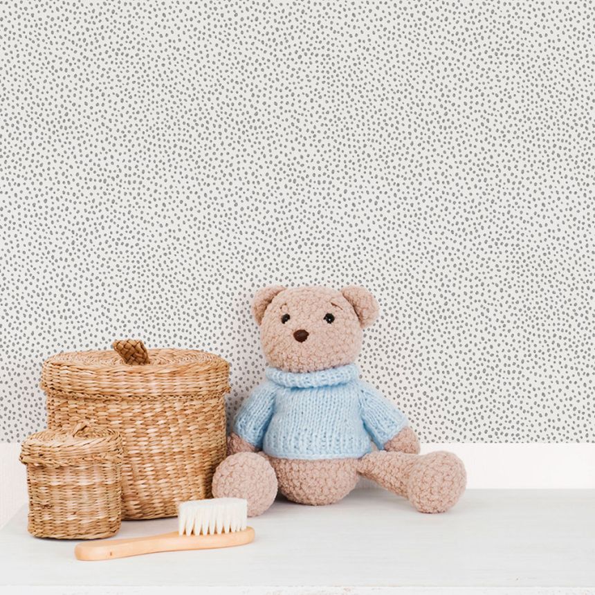 Vliestapete, weiß-grau, Tropfen, Flecken, 294-5, Enzo,  ICH Wallcoverings