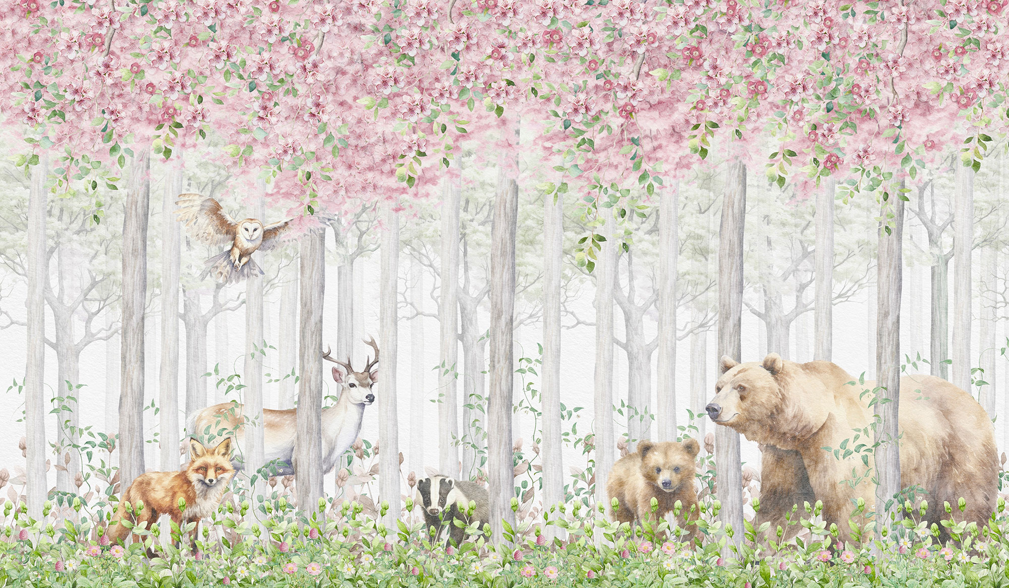 Vlies-Fototapete nach Maß, Tiere im Wald, 10025, Vavex