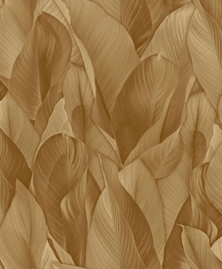 Luxuriöse Vliestapete, braun-beige, Blätter, Z57701, Architexture 2,  Zambaiti Parati