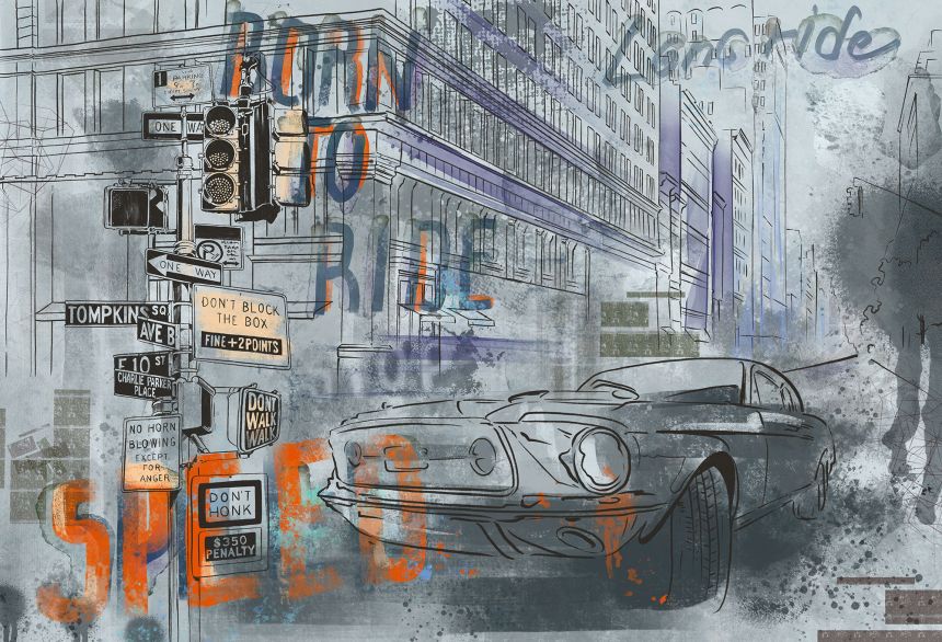 Vlies-Fototapete nach Maß, Auto in der Stadt, 10155, Vavex