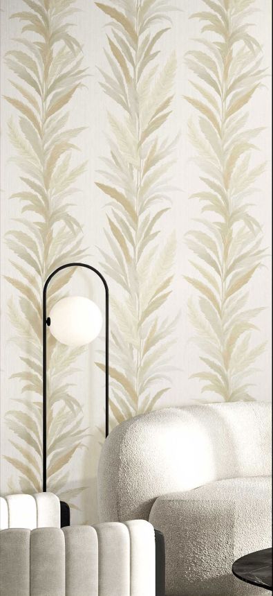 Tapete, creme-grau, Blätter, 35901, Ornamenta, Parato by Cristiana Masi