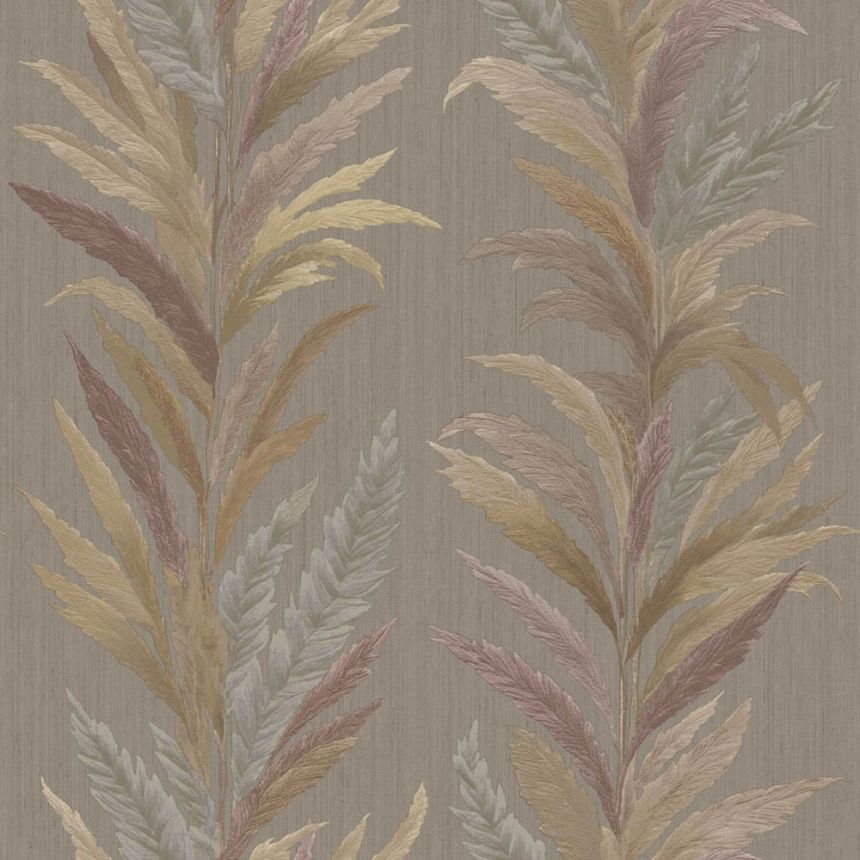 Tapete, grau-braun, Blätter, 35908, Ornamenta, Parato by Cristiana Masi