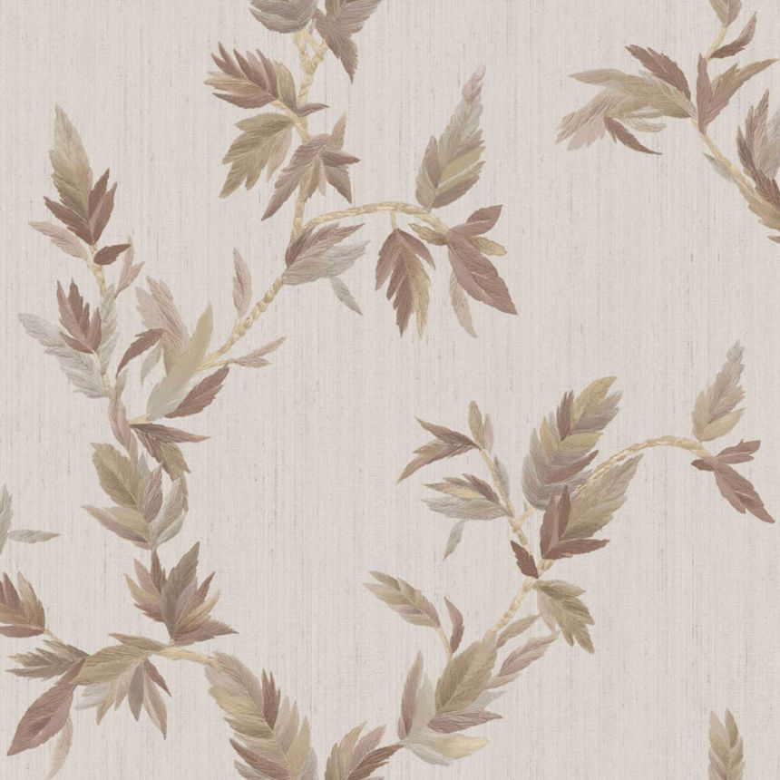Tapete, grau-creme, Blätter, 35918, Ornamenta, Parato by Cristiana Masi