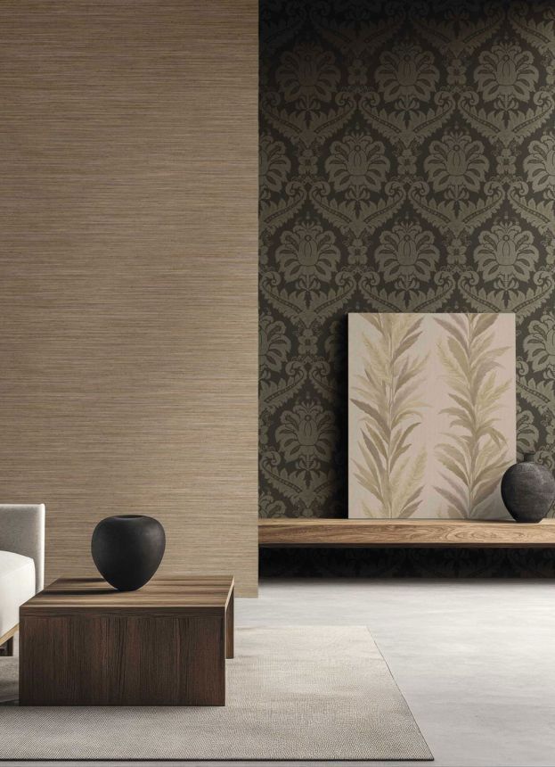 Tapete, braun, Stoffoptik, 35976, Ornamenta, Parato by Cristiana Masi