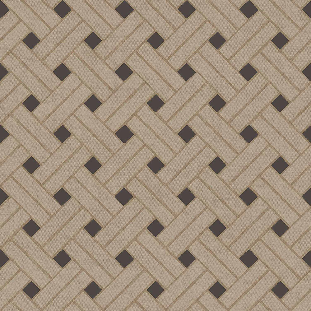 Geometrische Tapete, braun-schwarz, 32427, Vitalis, Parato by Cristiana Masi