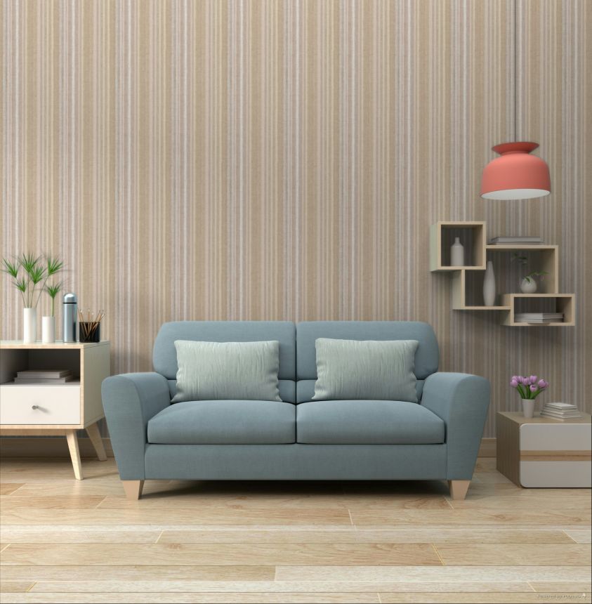 Tapete, braun-beige, Streifen, 32453, Vitalis, Parato by Cristiana Masi